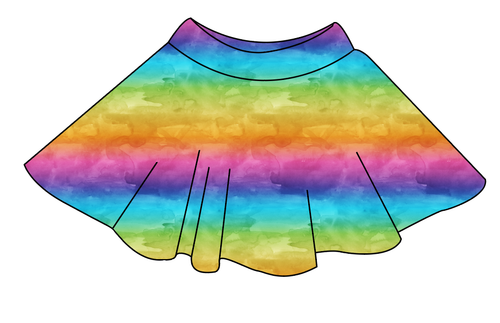 Neon Watercolour Ladies' Circle Skirt