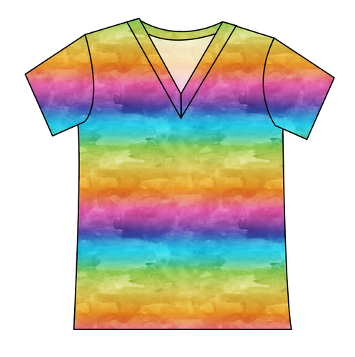 Neon Watercolour Ladies' Slouchy V-Neck Tee