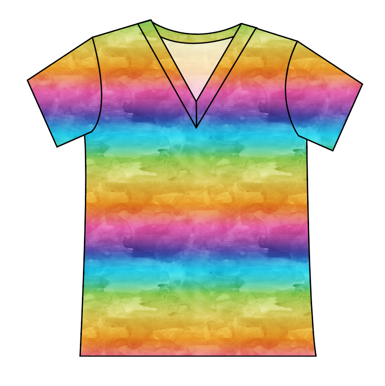Neon Watercolour Ladies' Slouchy V-Neck Tee