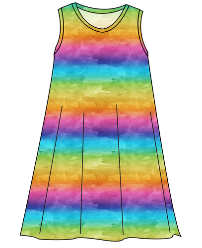 Neon Watercolour Ladies' Swing Dress