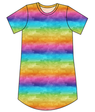 Load image into Gallery viewer, Neon Watercolour Ladies&#39; T-Shirt Dress