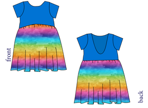 Neon Watercolour Low Back Dress