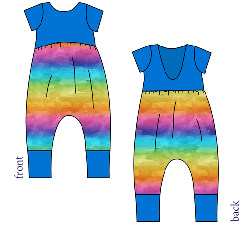 Neon Watercolour Low Back Romper and Bubble Romper