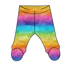Load image into Gallery viewer, Neon Watercolour Newborn Footed Pants