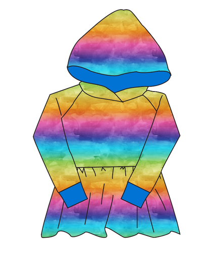 Neon Watercolour Peplum Hoodie (or Crewneck)