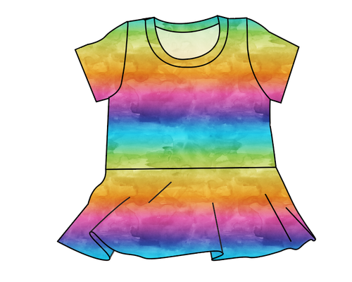 Neon Watercolour Peplum Top