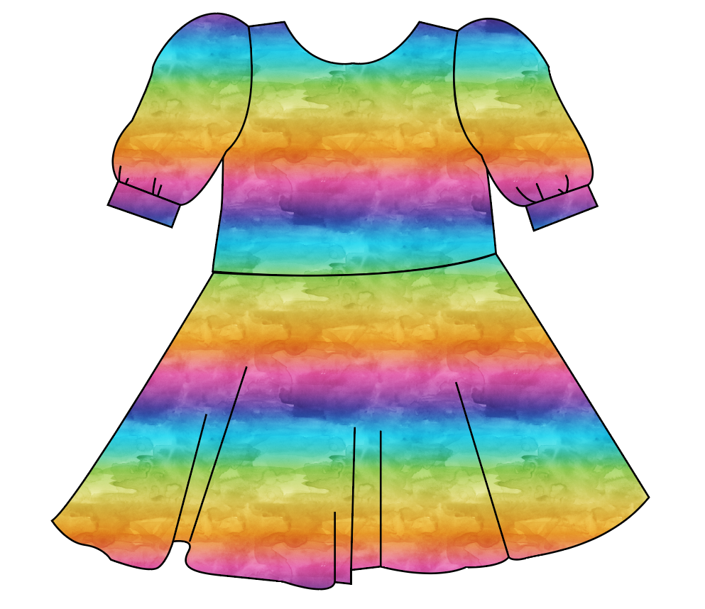 Neon Watercolour Prairie Dress