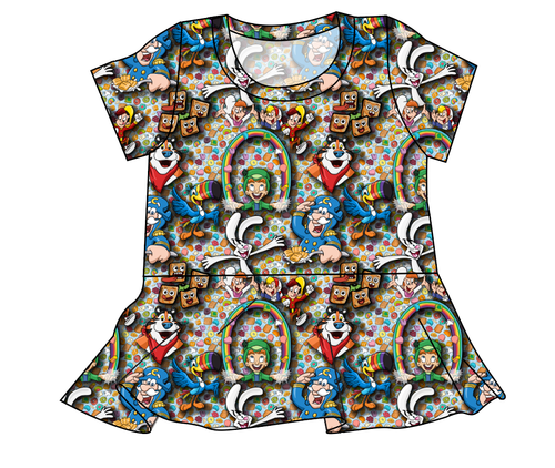 Cereal Pals Ladies' Peplum Top