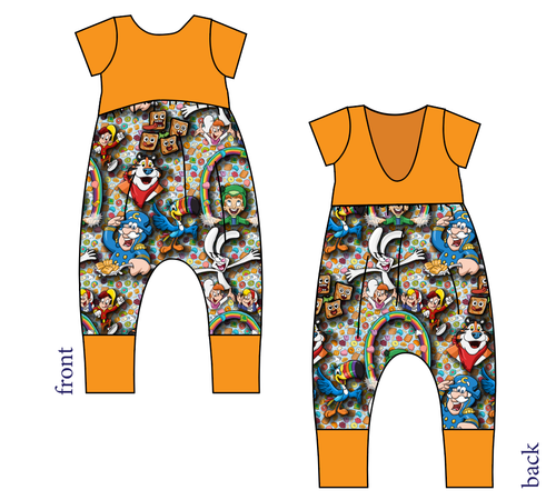 Cereal Pals Low Back Romper and Bubble Romper