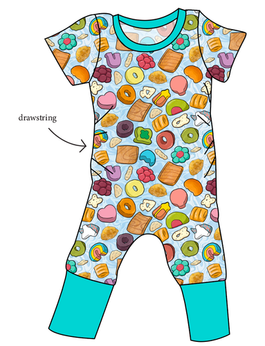 Milk and Cereal Grow With Me Pants And Shorts Romper