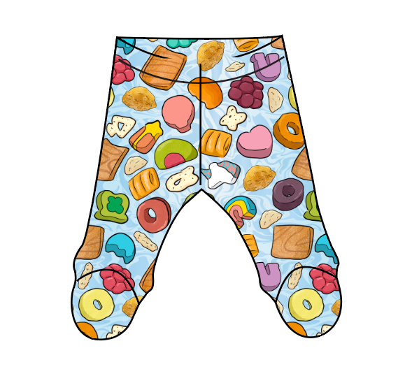 Milk and Cereal Newborn Footed Pants