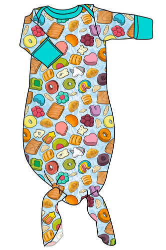 Milk and Cereal Newborn Knotted Gown