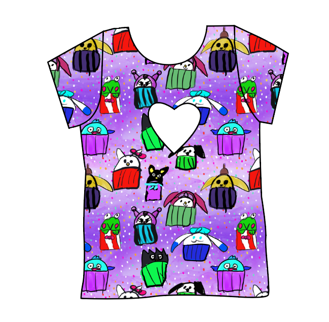 Junipers Cupcake Friends Cambria Heart Back Tee