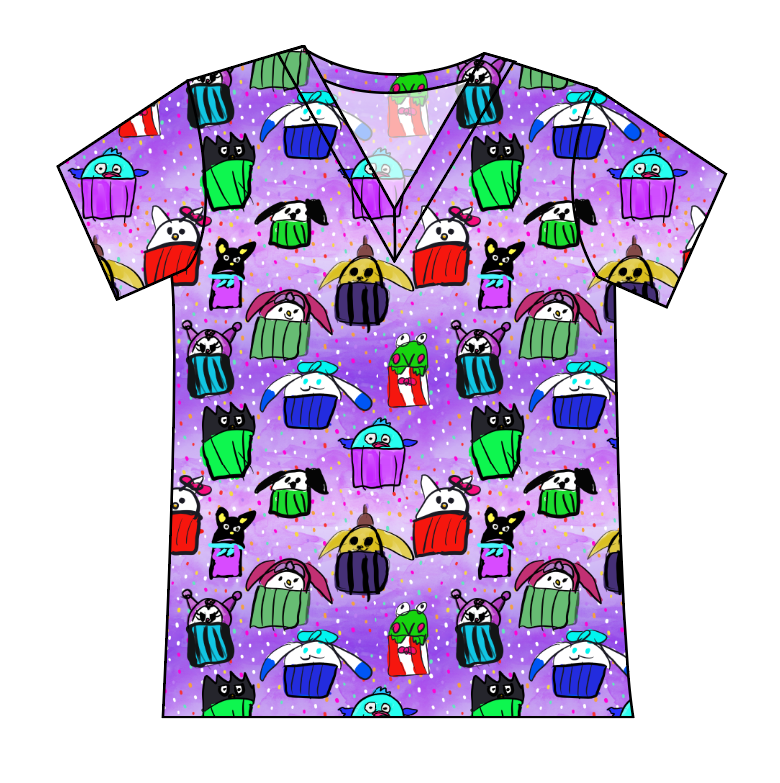 Junipers Cupcake Friends Ladies' Slouchy V-Neck Tee