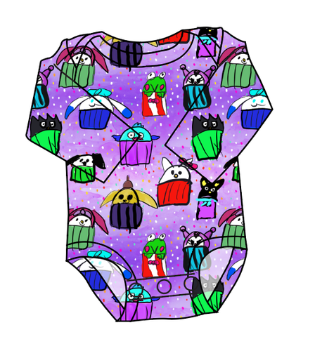 Junipers Cupcake Friends Lap Neck Bodysuit