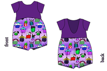 Load image into Gallery viewer, Junipers Cupcake Friends Low Back Romper and Bubble Romper