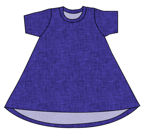 Indigo Linen Basic T-Shirt Dress