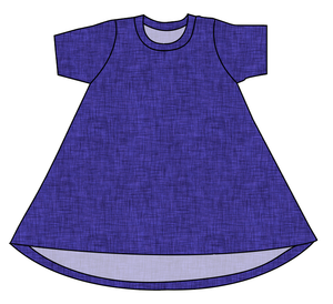 Indigo Linen Basic T-Shirt Dress