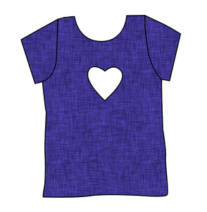 Indigo Linen Cambria Heart Back Tee