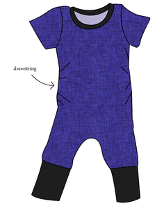Indigo Linen Grow With Me Pants And Shorts Romper