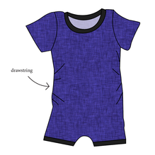 Load image into Gallery viewer, Indigo Linen Grow With Me Pants And Shorts Romper