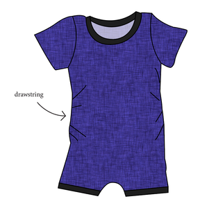 Indigo Linen Grow With Me Pants And Shorts Romper