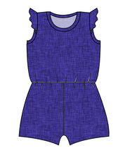 Load image into Gallery viewer, Indigo Linen Ivy Summer Romper