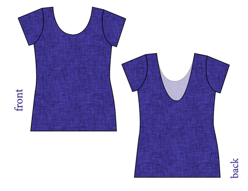 Indigo Linen Ladies' Low Back Ballerina Tee