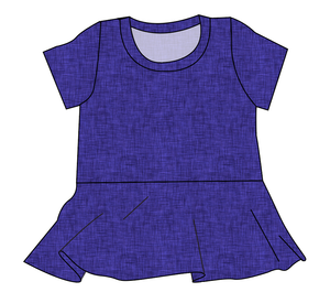 Indigo Linen Ladies' Peplum Top