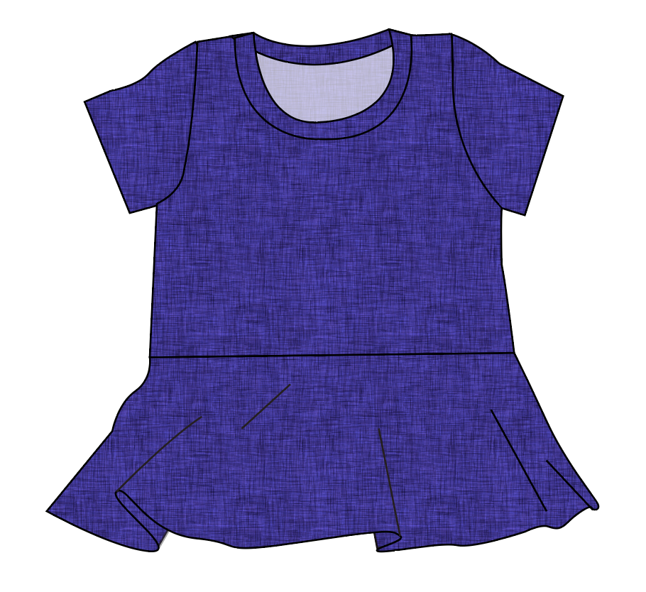 Indigo Linen Ladies' Peplum Top