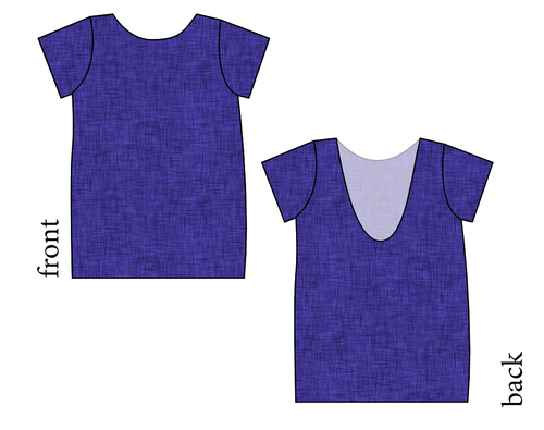 Indigo Linen Low Back Ballerina Tee