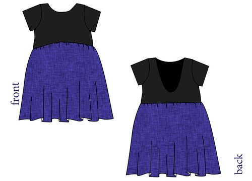 Indigo Linen Low Back Dress