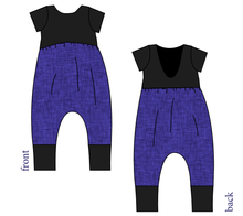 Load image into Gallery viewer, Indigo Linen Low Back Romper and Bubble Romper