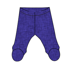 Load image into Gallery viewer, Indigo Linen Newborn Footed Pants