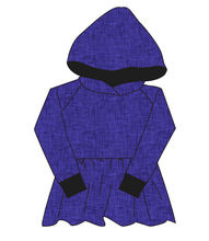 Load image into Gallery viewer, Indigo Linen Peplum Hoodie (or Crewneck)