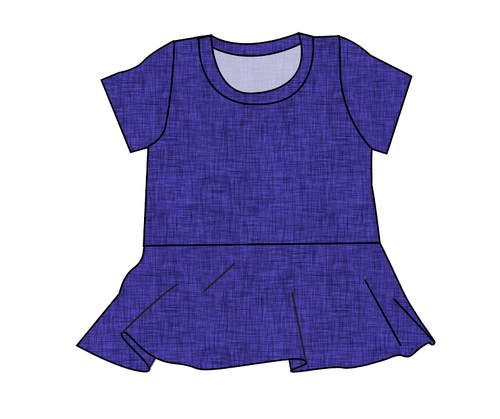 Indigo Linen Peplum Top