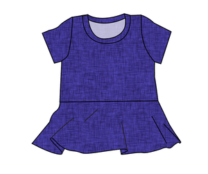 Indigo Linen Peplum Top