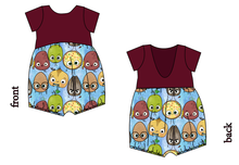 Load image into Gallery viewer, Food is Fun Low Back Romper and Bubble Romper