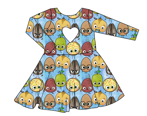 Food is Fun Molly Heart Back Twirly Dress