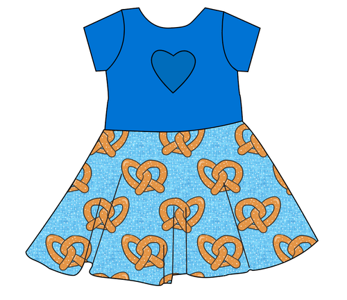 Salty as a Pretzel Molly Heart Back Twirly Dress