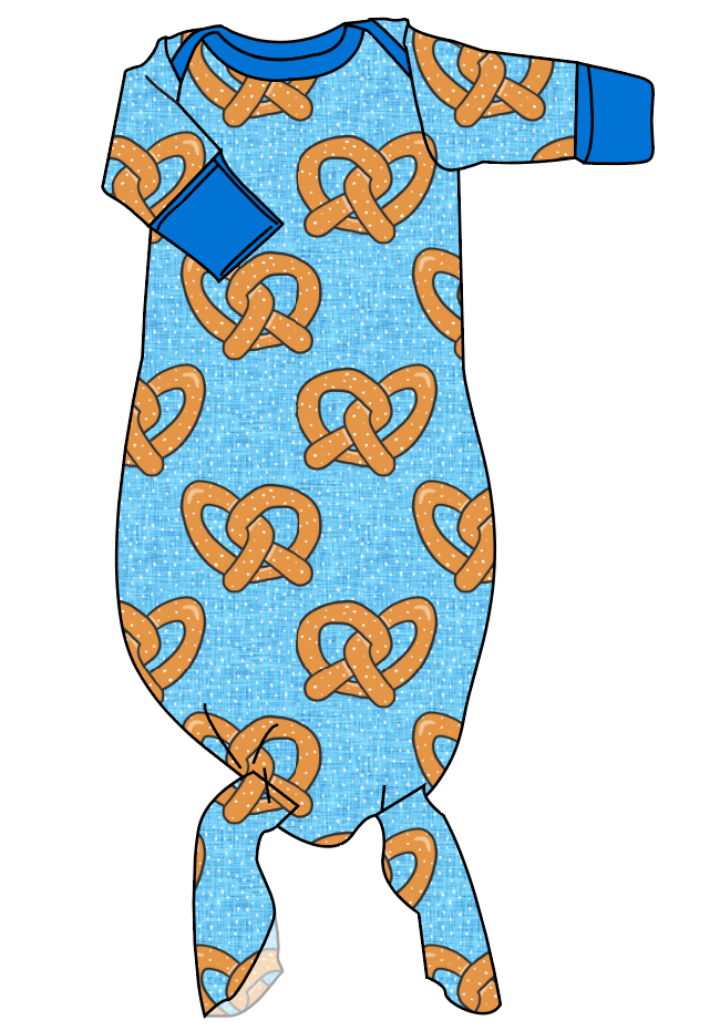 Salty as a Pretzel Newborn Knotted Gown