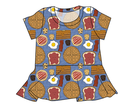 Breakfast Buddies Ladies' Peplum Top