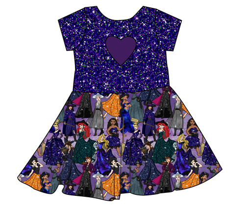 Witchy Vibes Molly Heart Back Twirly Dress