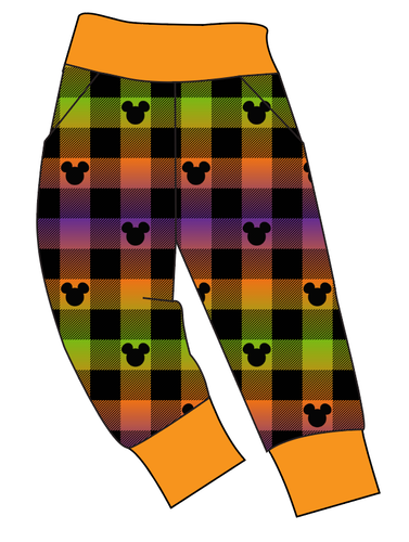 Spooky Plaid Mouse Ears Basic Joggers And Jogger Shorts