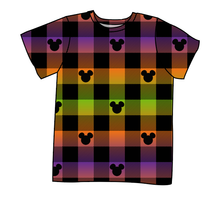 Load image into Gallery viewer, Spooky Plaid Mouse Ears Basic Tee and Tank