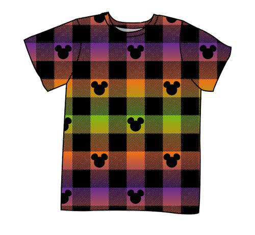 Spooky Plaid Mouse Ears Basic Tee and Tank