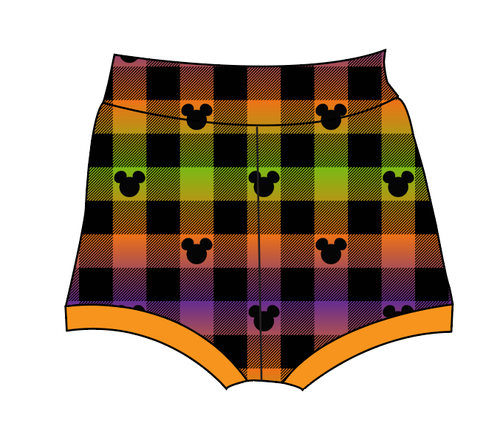 Spooky Plaid Mouse Ears Bummies
