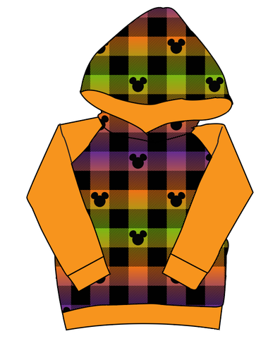 Spooky Plaid Mouse Ears Classic Hoodie (or Crewneck)