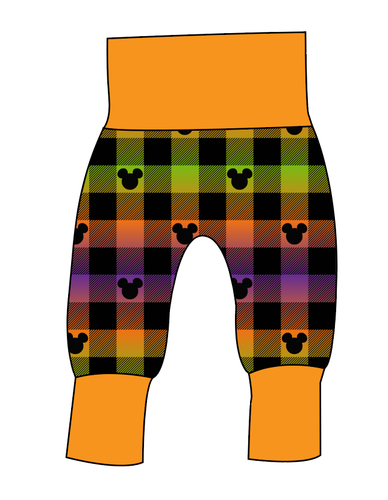 Spooky Plaid Mouse Ears Grow With Me Pants And Shorts