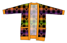 Load image into Gallery viewer, Spooky Plaid Mouse Ears Kids Grandpa Cardigan